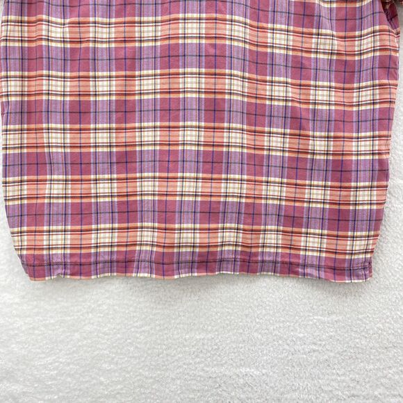 Tommy Bahama Shirt Men Large Pinks Pastel Plaid Loop Collar Silk Preppy Outdoors - Picture 11 of 16